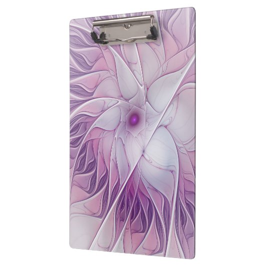 Porte-bloc Belle Fleur rose moderne Fractal Art Abstrait (Gauche)