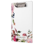Porte-bloc Belle frontière florale et nom (Gauche)