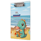 Porte-bloc Belle glace manger dino à la plage (Gauche)
