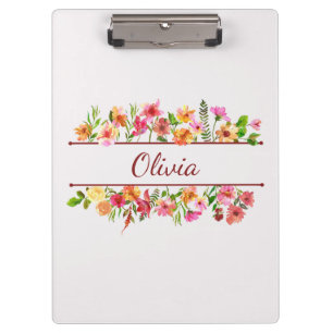 Porte-bloc Belles fleurs colorées d'aquarelle