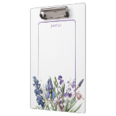 Porte-bloc Belles fleurs violettes et cadre pourpre (Gauche)