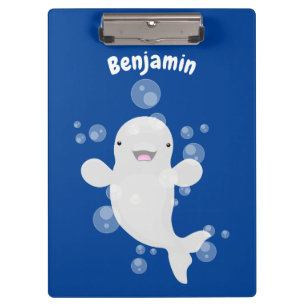 Porte-bloc Béluga mignon bulles dessin de dessin animé