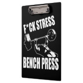 Porte-bloc BENCH PRESS, F*CK STRESS - Exercice Motivational (Gauche)