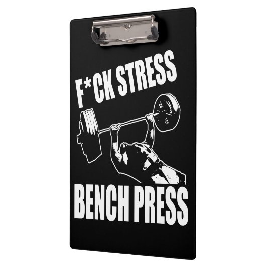 Porte-bloc BENCH PRESS, F*CK STRESS - Exercice Motivational (Gauche)