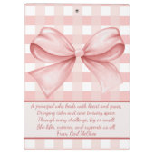 Porte-bloc Best Principal Ever Personalized Gingham Bow (Dos)