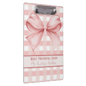 Porte-bloc Best Principal Ever Personalized Gingham Bow (Swatch)
