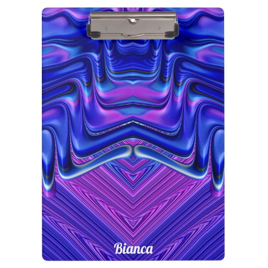 Porte-bloc BIANCA ~ 3D ! ~ Rose Blanc et Bleu original ~ (Devant)