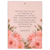 Porte-bloc Bible Verse Clipboard | Pink Floral Design (Dos)