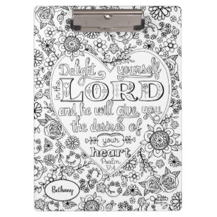 Porte-bloc Bible Verse Girly Hand Lettré Écriture Florale