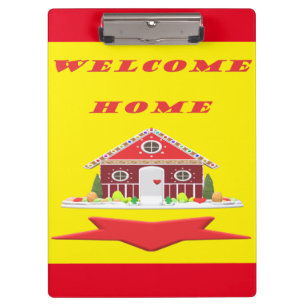 Porte-bloc Bienvenue chez vous avec les couleurs rouge maison