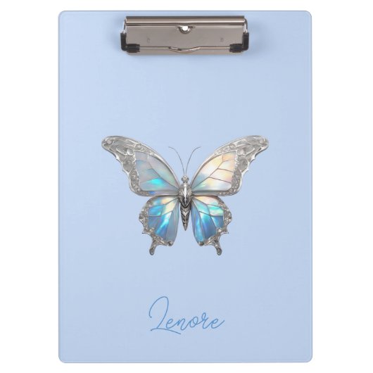 Porte-bloc Bijoux papillon Opale et argent (Devant)