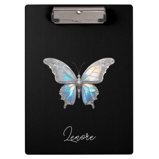 Porte-bloc Bijoux papillon Opale et argent (Devant)