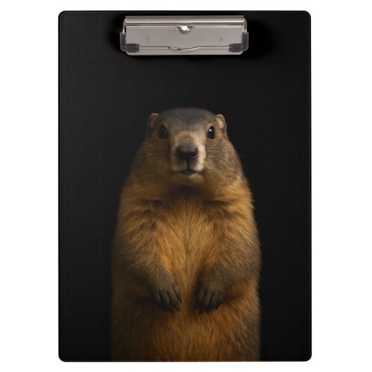 Porte-bloc Black 4 Luxe Clipboard, Fluffy Marmot (Devant)