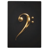 Porte-bloc Black 4 Luxe Clipboard, Golden Bass Clef (Dos)