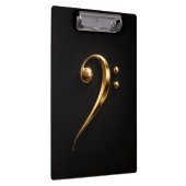 Porte-bloc Black 4 Luxe Clipboard, Golden Bass Clef (Swatch)