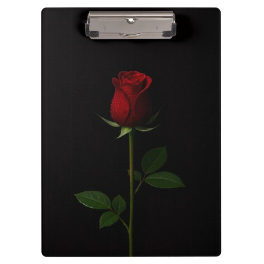 Porte-bloc Black 4 Luxe Clipboard, Velvet Red Rose (Devant)