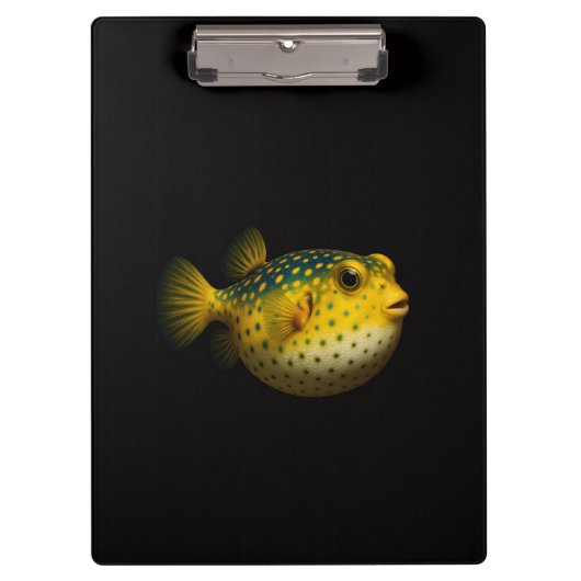 Porte-bloc Black 4 Luxe, Poisson-globe jaune (Devant)