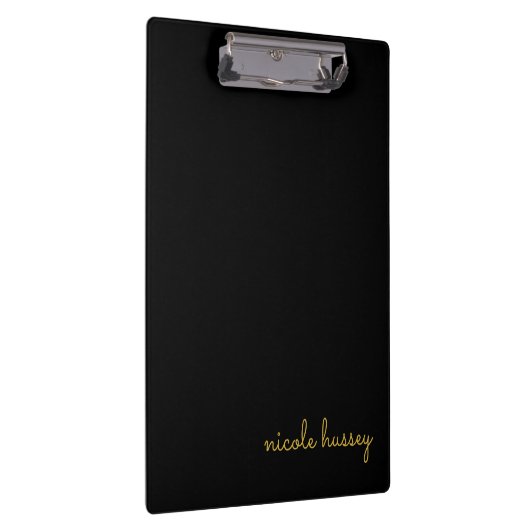 Porte-bloc Black and Gold Script  | Stylish Monogram Modern (Swatch)
