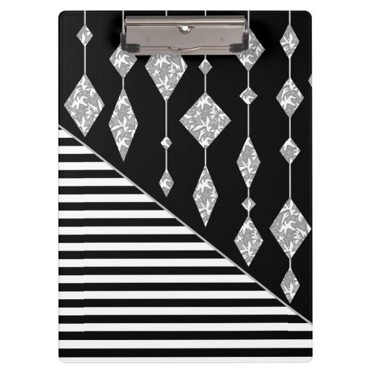 Porte-bloc Black and white, abstract, geometric, simple, scan (Devant)