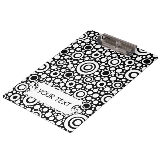 Porte-bloc Black Dots & Circles Grid + your backgr. & (Incliné)