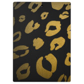 Porte-bloc Black & Gold Cheetah Leopard Glam Personnalisé (Dos)