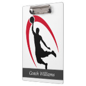 Porte-bloc Black Red Basketball Personnalisé (Gauche)