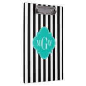 Porte-bloc Black What Stripe Quatrefoil Turquoise 3 Monogramm (Swatch)