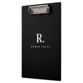 Porte-bloc Black White Bold Dot Monogram Modern Minimalist (Gauche)