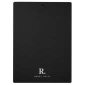 Porte-bloc Black White Bold Dot Monogram Modern Minimalist (Dos)