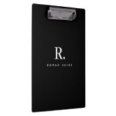 Porte-bloc Black White Bold Dot Monogram Modern Minimalist (Swatch)