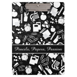 Porte-bloc Black White école Fournitures Motif EnseignantÉtud