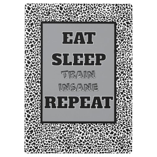 Porte-bloc Black & white snow leopard print  (Dos)