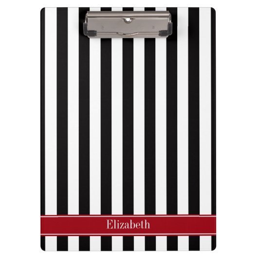 Porte-bloc Black White Stripe Cranberry (Devant)
