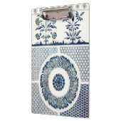 Porte-bloc Blanc bleu Floral chinois rond (Gauche)