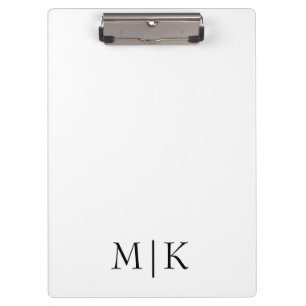 Porte-bloc Blanc et noir Monogramme moderne
