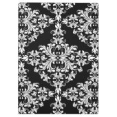 Porte-bloc Blanc féminin sur la damassé noire (Dos)