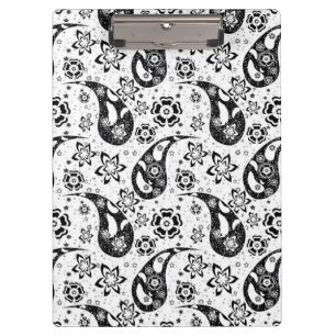 Porte-bloc Blanc Floral Paisley Design Motif