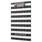 Porte-bloc Blanc noir moderne rayé (Gauche)