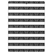 Porte-bloc Blanc noir moderne rayé (Dos)