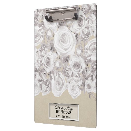 Porte-bloc Blanc Russe Roses d'hiver Shabby Chic Kraft (Gauche)