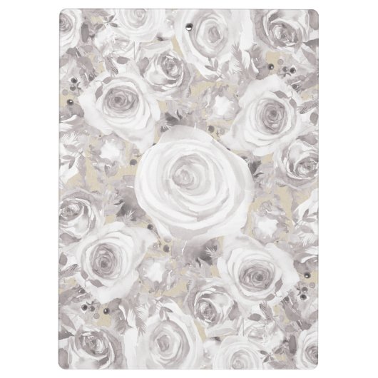 Porte-bloc Blanc Russe Roses d'hiver Shabby Chic Kraft (Dos)