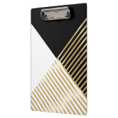 Porte-bloc Blancs d'or géométrique noir moderne (Gauche)