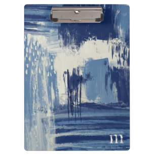 Porte-bloc Bleu Abstrait et ivoire