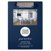 Porte-bloc Bleu Ajouter votre logo Promotion du texte personn (Devant)