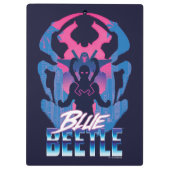 Porte-bloc Bleu Beetle Rétrowave contre graphique (Dos)
