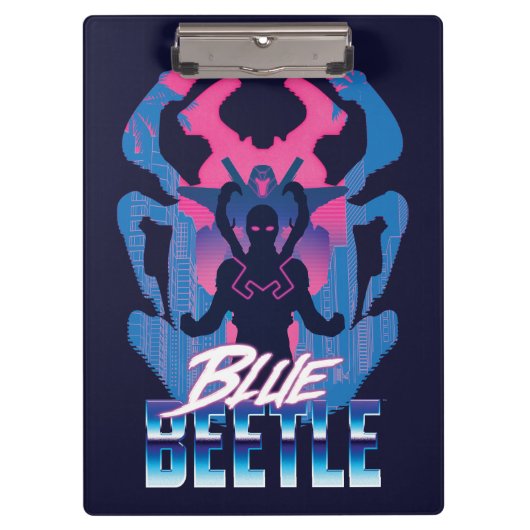 Porte-bloc Bleu Beetle Rétrowave contre graphique (Devant)