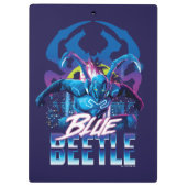 Porte-bloc Bleu Beetle Rétrowave Ville coucher du soleil (Dos)