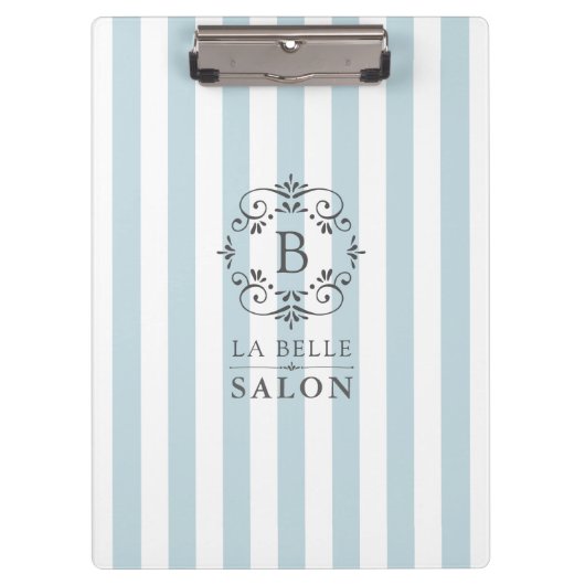 Porte-bloc Bleu Bleu Bleu Français avec logo Monogramme (Devant)