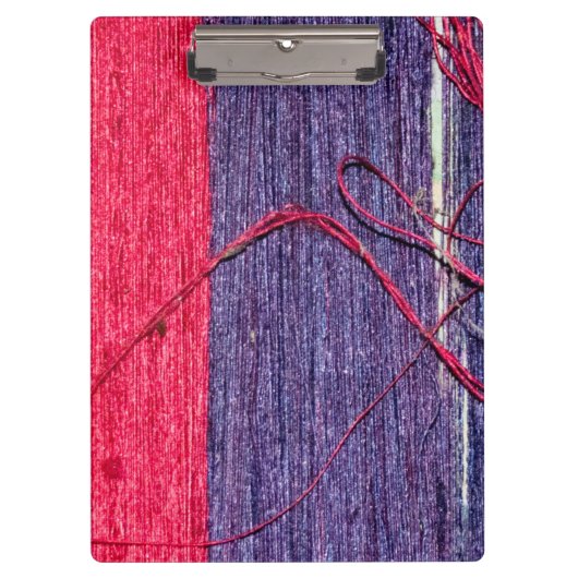 Porte-bloc Bleu et rouge en soie thaïlandaise artisanale (Devant)