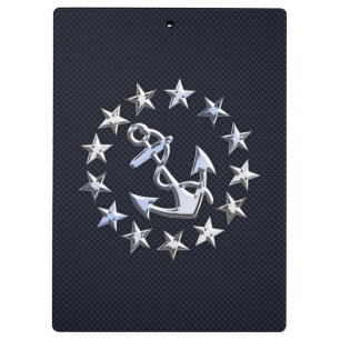 Porte-bloc Bleu fibre de carbone Nautique Chrome Yacht drapea